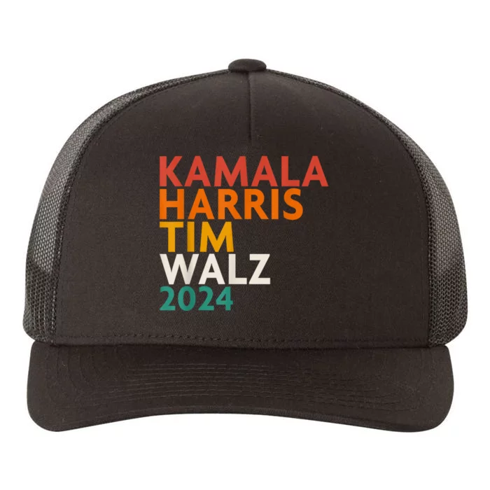 Retro Harris Waltz 2024 Kamala Harris Tim Waltz 2024 Yupoong Adult 5-Panel Trucker Hat