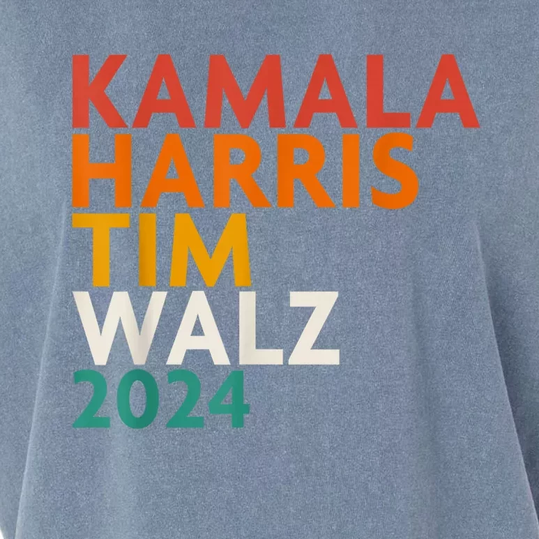 Retro Harris Waltz 2024 Kamala Harris Tim Waltz 2024 Garment-Dyed Women's Muscle Tee