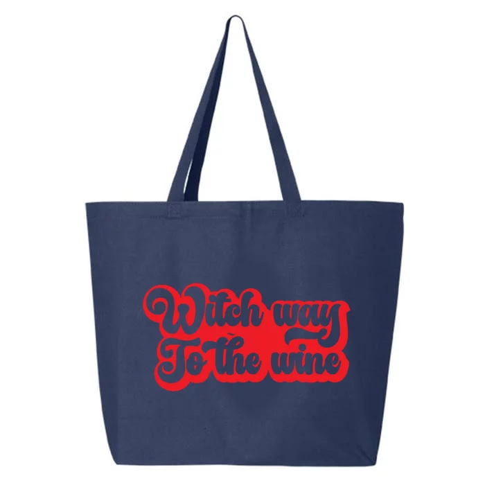 Retro Halloween Witch Way To The Wine Gift 25L Jumbo Tote