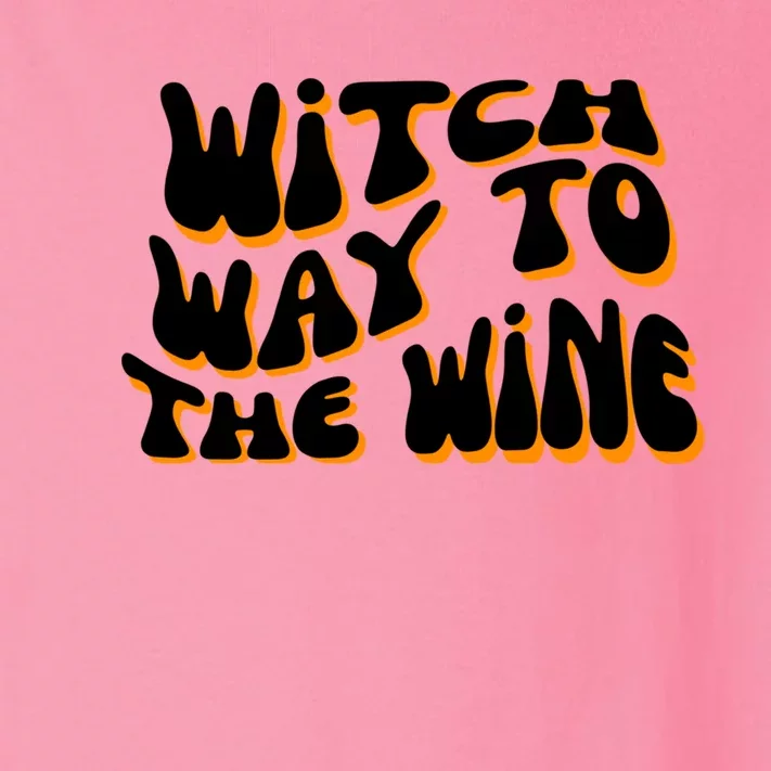 Retro Halloween Witch Way To The Wine Cute Gift Toddler Long Sleeve Shirt