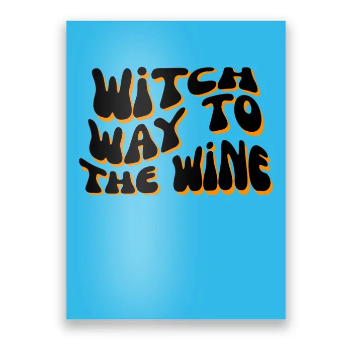 Retro Halloween Witch Way To The Wine Cute Gift Poster