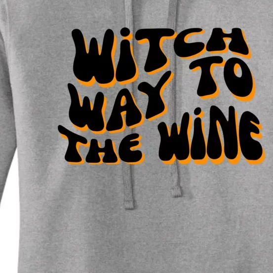 Retro Halloween Witch Way To The Wine Cute Gift Women's Pullover Hoodie