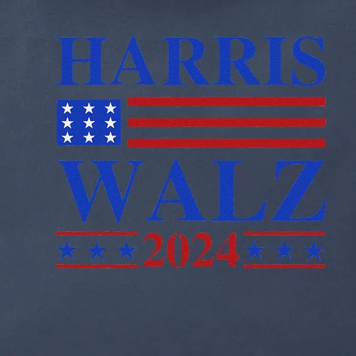 Retro Harris Waltz 2024 Usa Flag Support Kamala IM With Her Zip Tote Bag