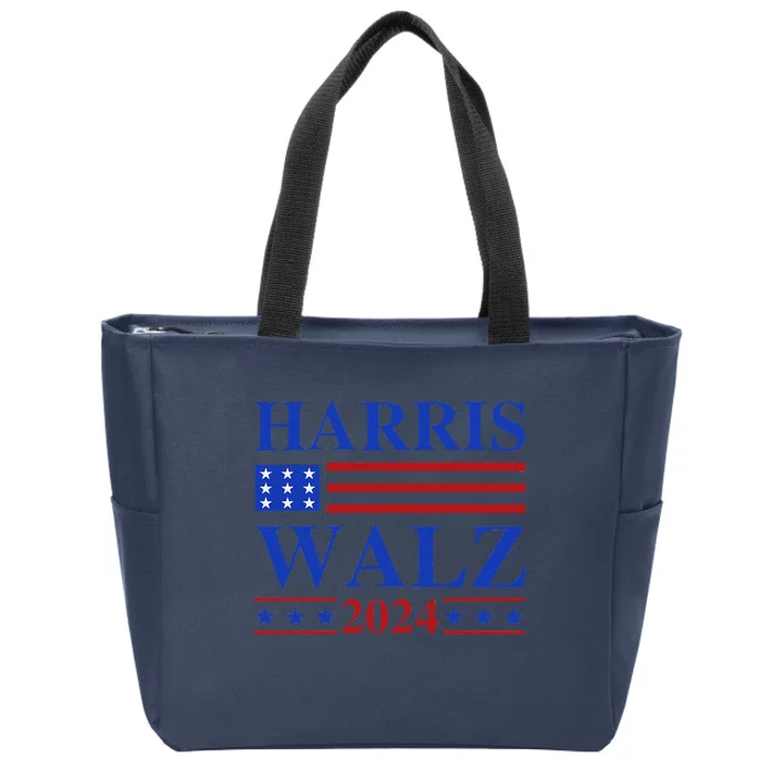 Retro Harris Waltz 2024 Usa Flag Support Kamala IM With Her Zip Tote Bag