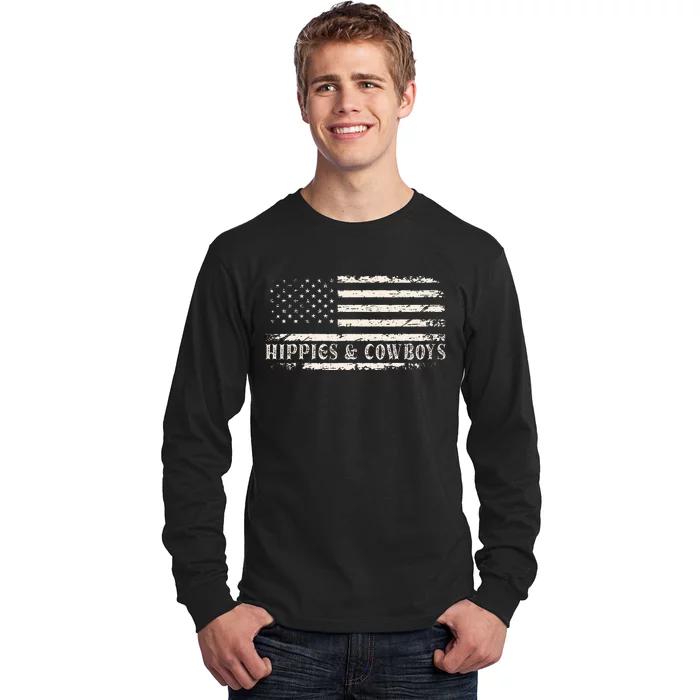 Raisin Hell With The Hippies And Cowboys Country Long Sleeve Shirt