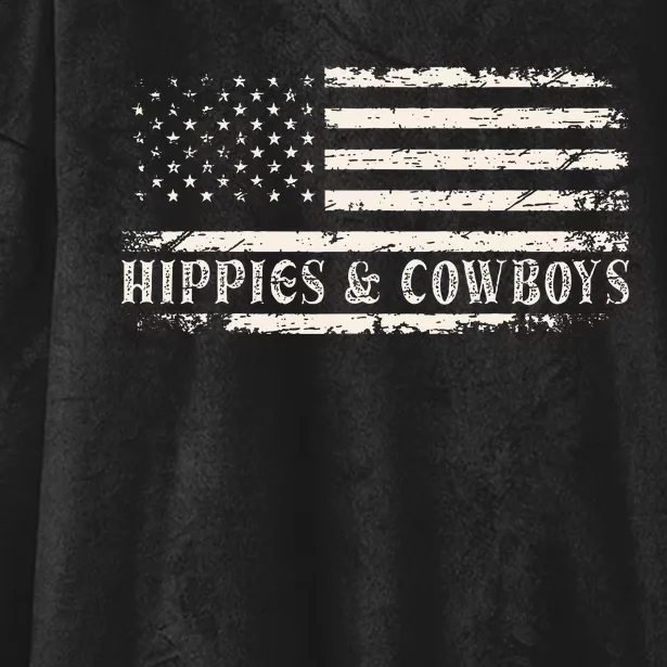 Raisin Hell With The Hippies And Cowboys Country Hooded Wearable Blanket