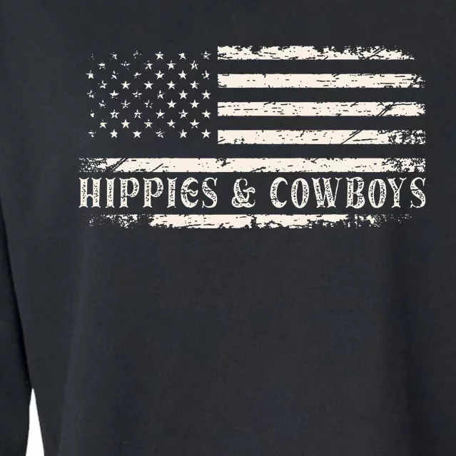 Raisin Hell With The Hippies And Cowboys Country Cropped Pullover Crew