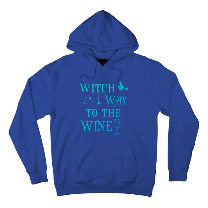 Retro Halloween Witch Way To The Wine Witch Wine Cool Gift Tall Hoodie