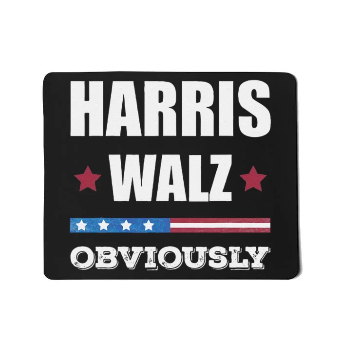 Retro Harris Walz Obviously 2024 Vintage American Flag Mousepad