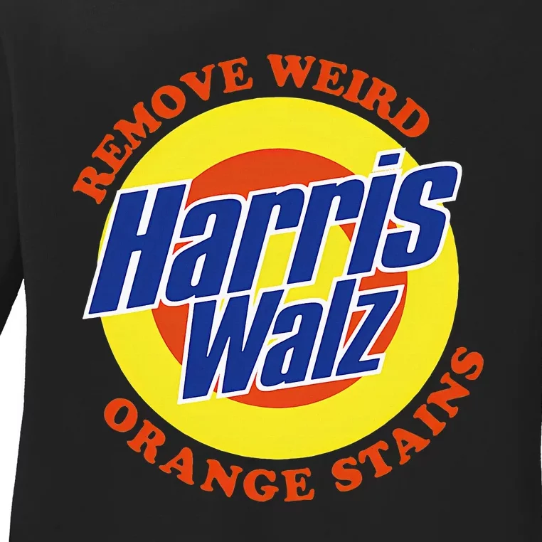 Retro Harris Walz Remove Weird Orange Stains Ladies Long Sleeve Shirt