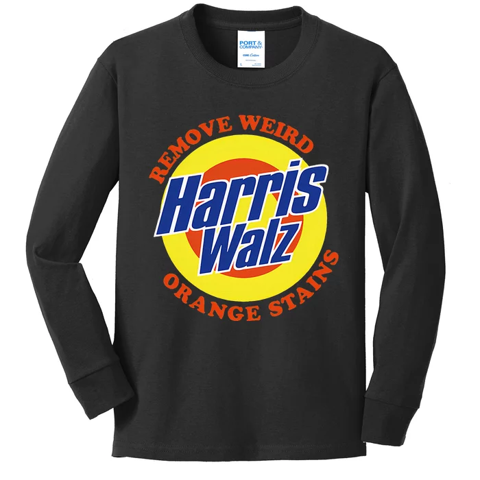 Retro Harris Walz Remove Weird Orange Stains Kids Long Sleeve Shirt