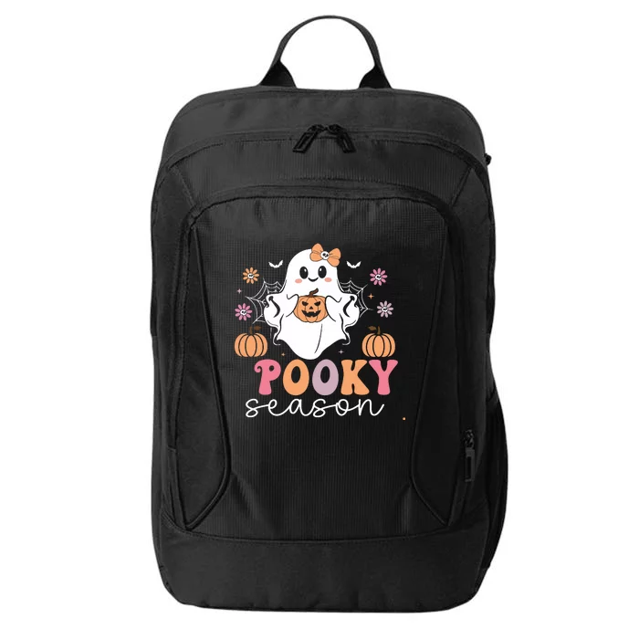 Retro Halloween Women Girl Spooky Season Cute Floral Ghost City Backpack