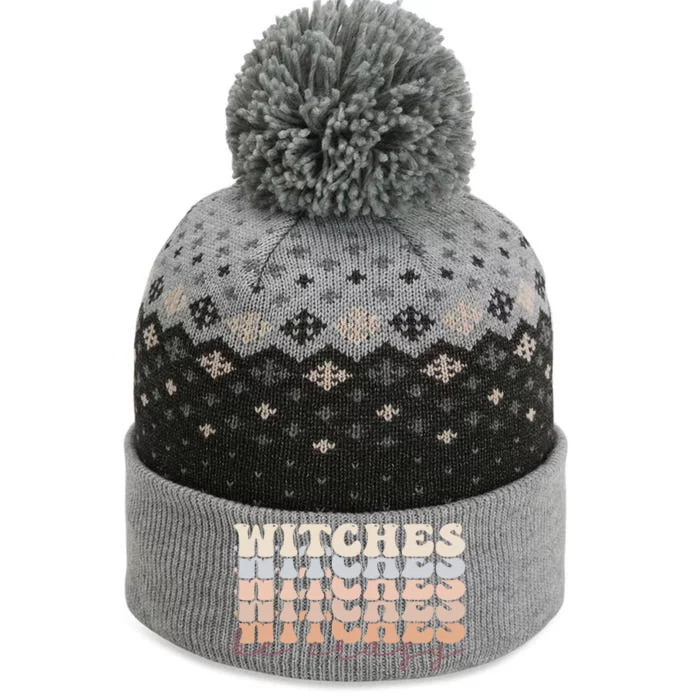 Retro Halloween Witches Be Crazy Gift The Baniff Cuffed Pom Beanie