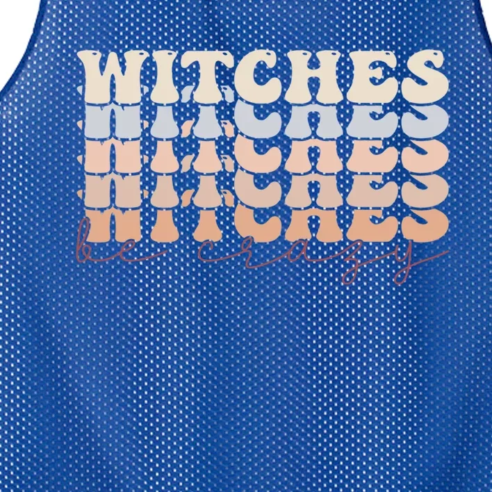 Retro Halloween Witches Be Crazy Gift Mesh Reversible Basketball Jersey Tank