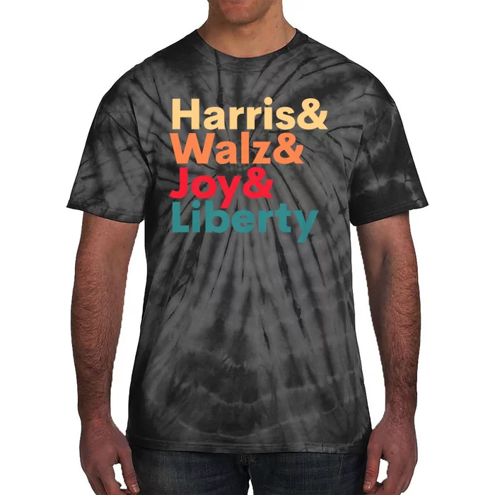 Retro Harris Walz Waltz 2024 Harris Walz Joy Liberty Tie-Dye T-Shirt