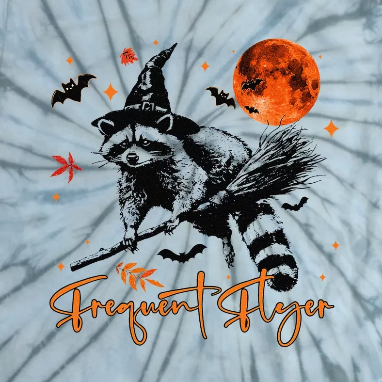 Raccoon Halloween Witch Tie-Dye T-Shirt