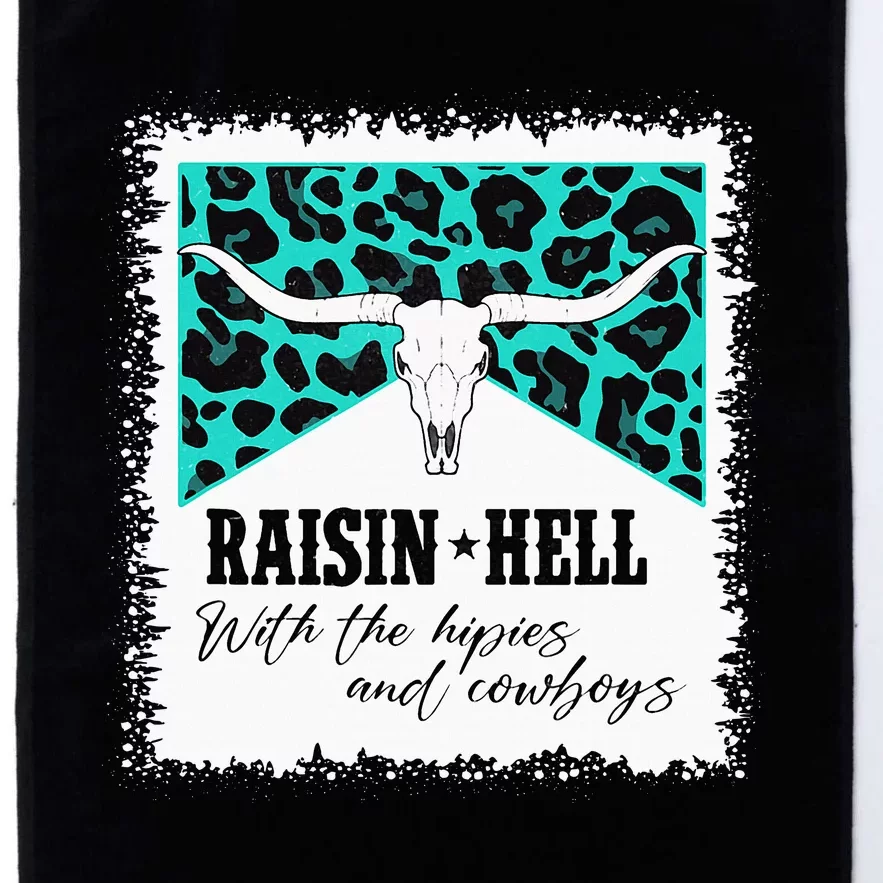 Raising Hell With The Hippies And Cowboys Leopard Bleached Platinum Collection Golf Towel