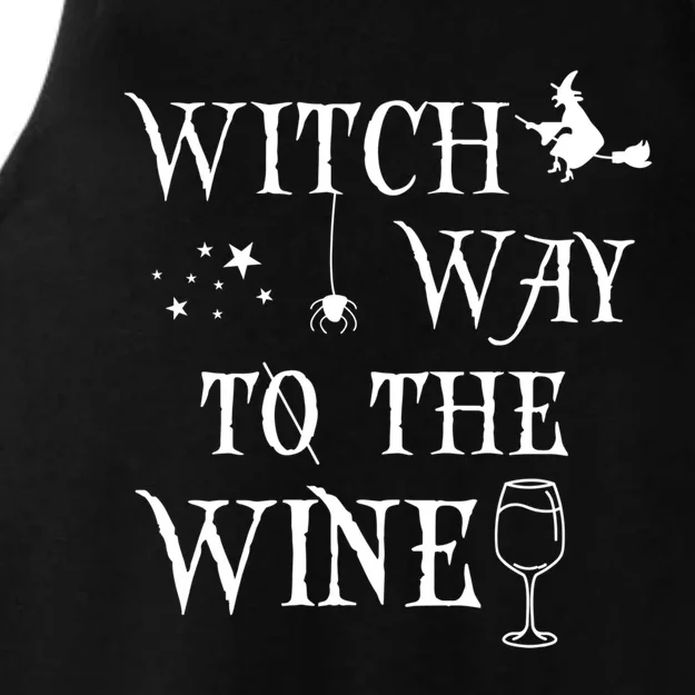 Retro Halloween Witch Way To The Wine Witch Wine Cool Gift Ladies Tri-Blend Wicking Tank