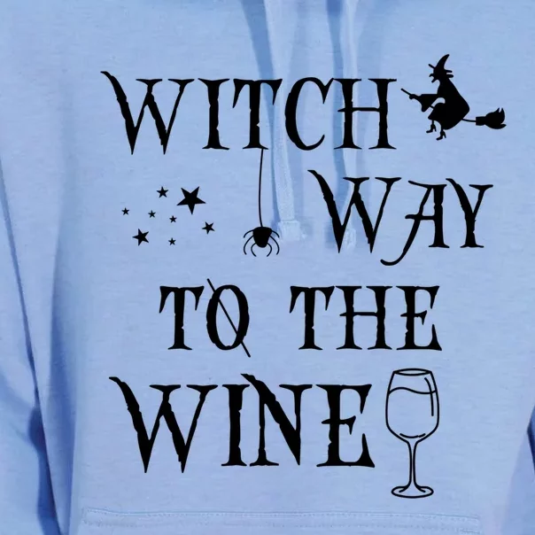 Retro Halloween Witch Way To The Wine Witch Wine Cool Gift Unisex Surf Hoodie