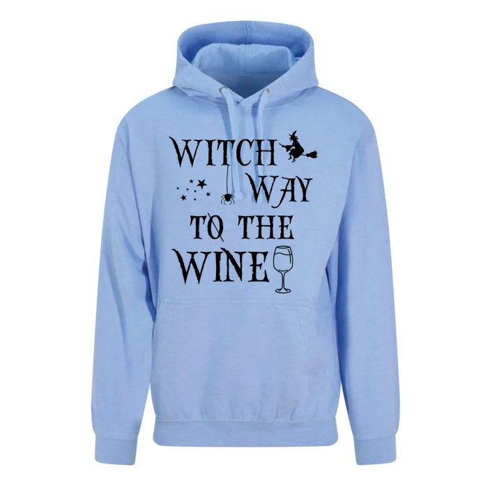 Retro Halloween Witch Way To The Wine Witch Wine Cool Gift Unisex Surf Hoodie