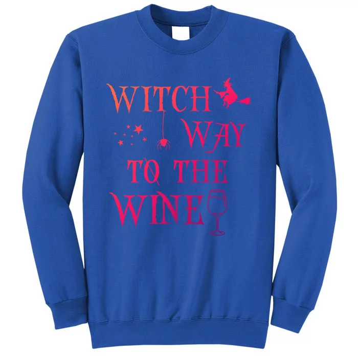 Retro Halloween Witch Way To The Wine Witch Wine Cool Gift Sweatshirt