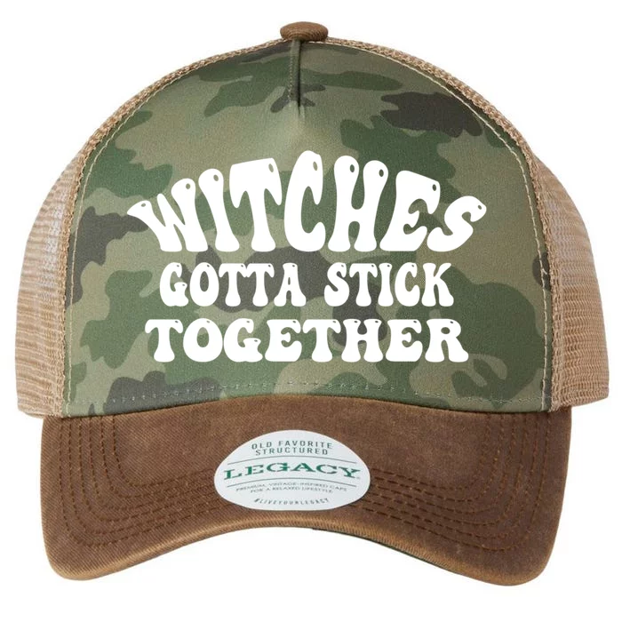 Retro Halloween Witches Gotta Stick Together Meaningful Gift Legacy Tie Dye Trucker Hat