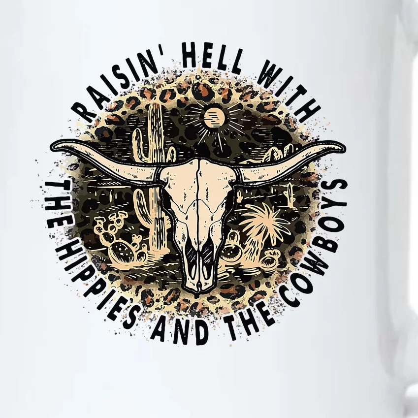 Raisin Hell With The Hippies And The Cowboys Black Color Changing Mug