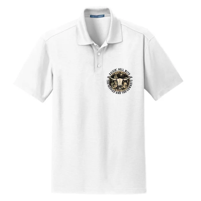 Raisin Hell With The Hippies And The Cowboys Dry Zone Grid Performance Polo