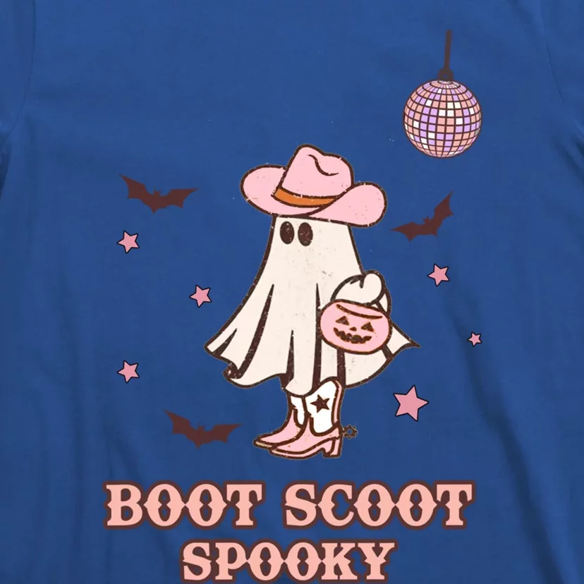 Retro Halloween Western Cow Ghost Boot Scoot Spooky Gift T-Shirt