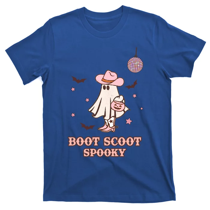 Retro Halloween Western Cow Ghost Boot Scoot Spooky Gift T-Shirt