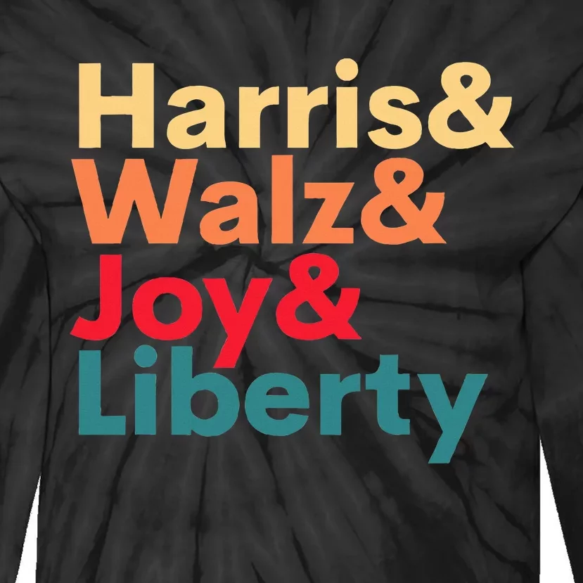 Retro Harris Walz Waltz 2024 Harris Walz Joy Liberty Tie-Dye Long Sleeve Shirt