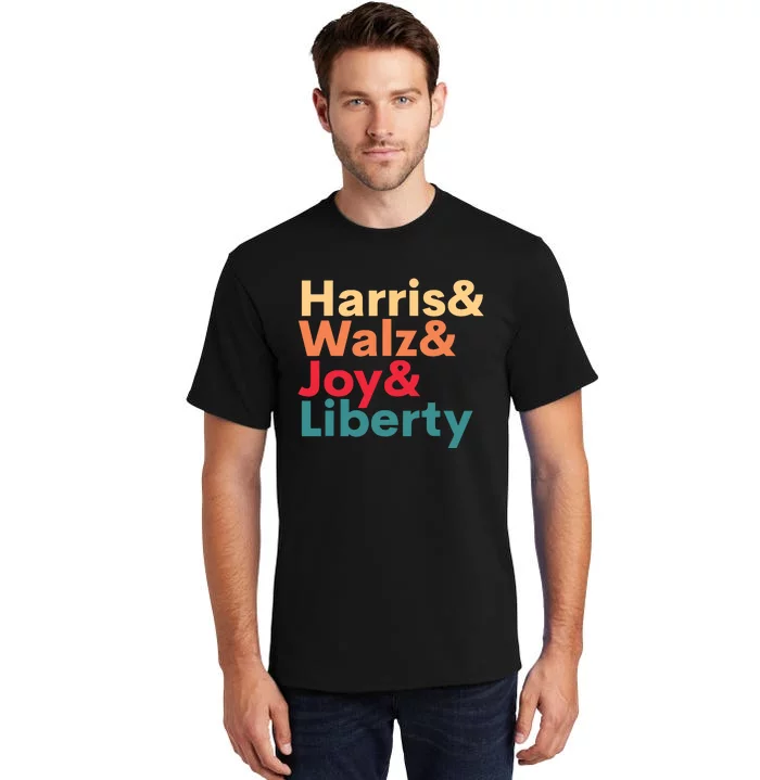 Retro Harris Walz Waltz 2024 Harris Walz Joy Liberty Tall T-Shirt