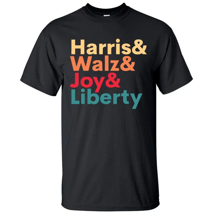 Retro Harris Walz Waltz 2024 Harris Walz Joy Liberty Tall T-Shirt