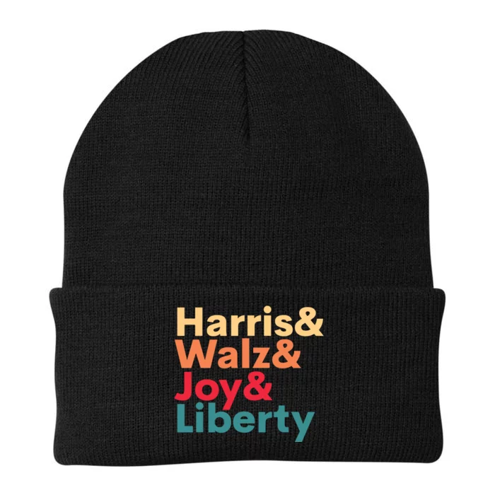 Retro Harris Walz Waltz 2024 Harris Walz Joy Liberty Knit Cap Winter Beanie