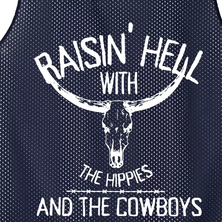 Raising Hell With The Hippies And Cowboys Mesh Reversible Basketball Jersey Tank