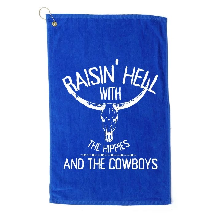 Raising Hell With The Hippies And Cowboys Platinum Collection Golf Towel