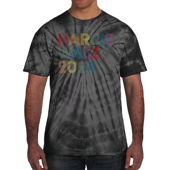 Rainbow Harris Waltz 2024 Election Kamala Harris Tim Walz Tie-Dye T-Shirt