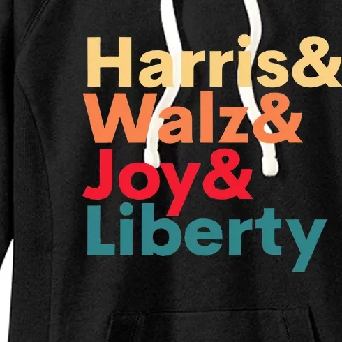 Retro Harris Walz Waltz 2024 Harris Walz Joy Liberty Women's Fleece Hoodie