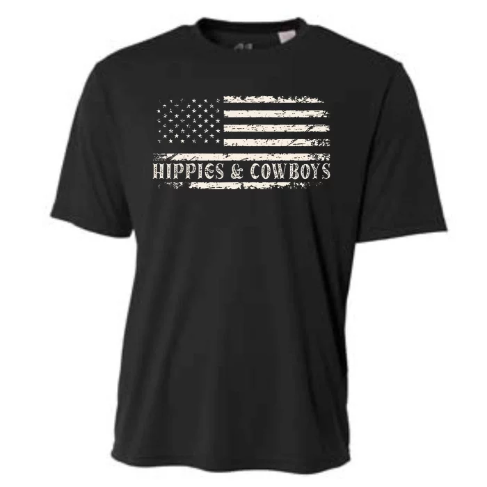 Raisin Hell With The Hippies And Cowboys Country Cooling Performance Crew T-Shirt