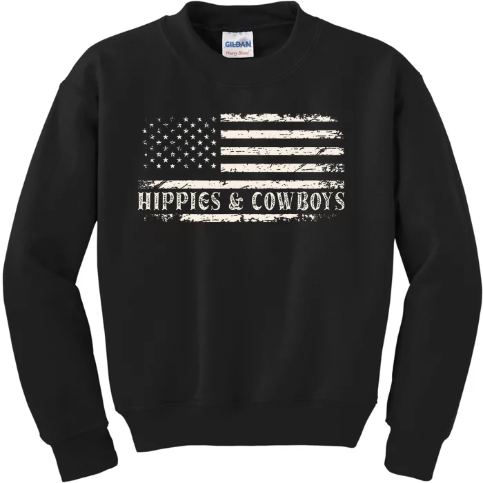 Raisin Hell With The Hippies And Cowboys Country Kids Sweatshirt