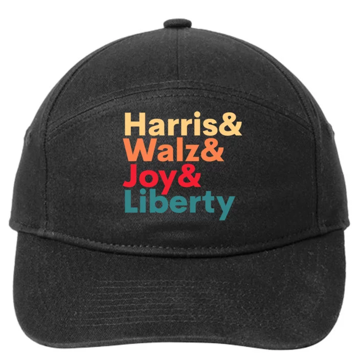 Retro Harris Walz Waltz 2024 Harris Walz Joy Liberty 7-Panel Snapback Hat