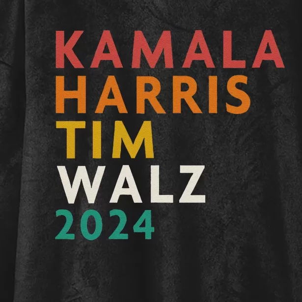 Retro Harris Waltz 2024  Kamala Harris Tim Waltz 2024 Hooded Wearable Blanket