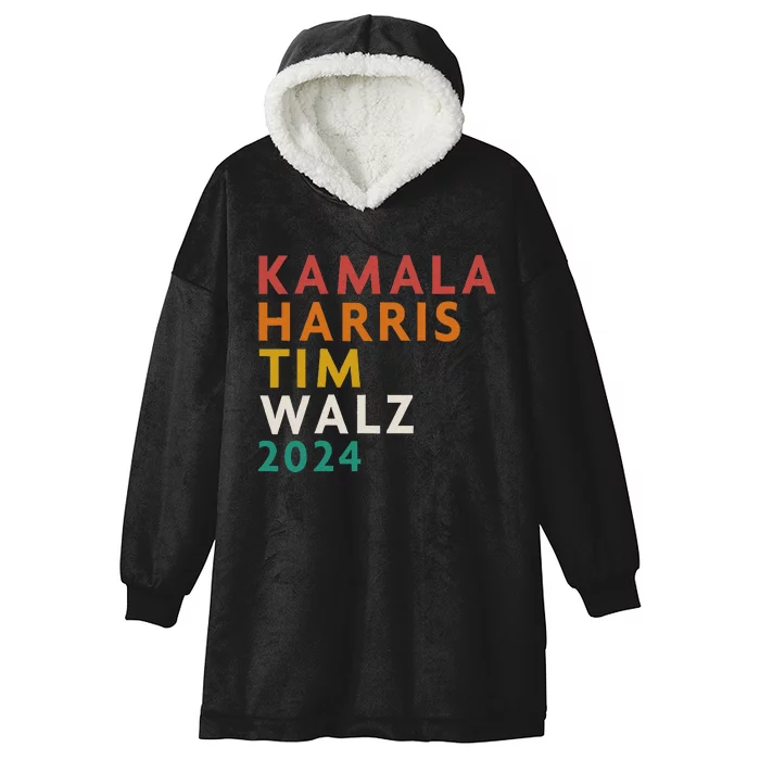 Retro Harris Waltz 2024  Kamala Harris Tim Waltz 2024 Hooded Wearable Blanket