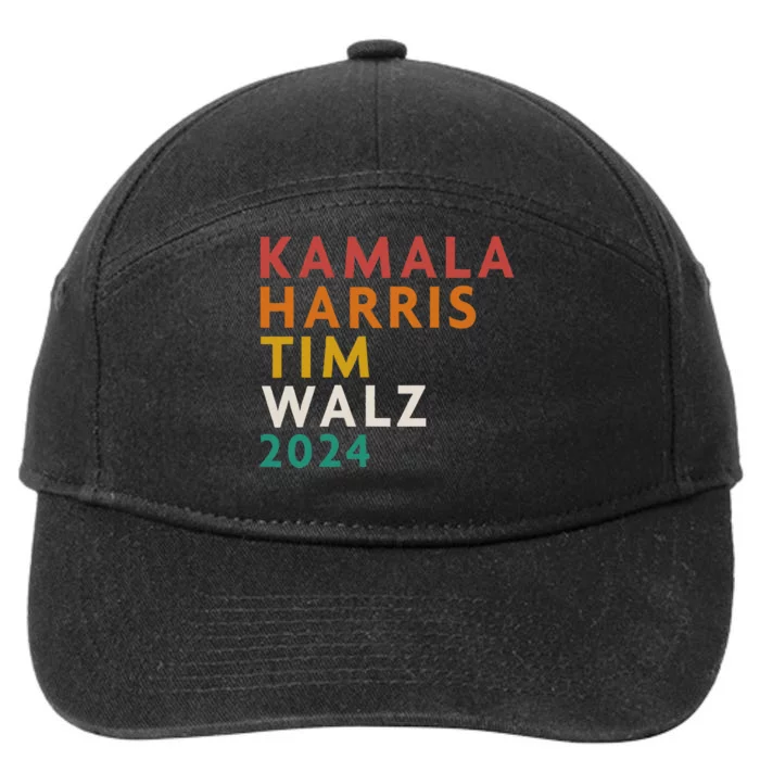 Retro Harris Waltz 2024  Kamala Harris Tim Waltz 2024 7-Panel Snapback Hat