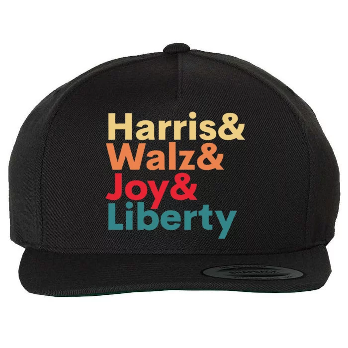 Retro Harris Walz Waltz 2024 Harris Walz Joy Liberty Wool Snapback Cap