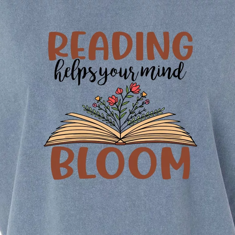 Reading Helps Your Mind Bloom Reading Books Gift Cute Reading Garment-Dyed Women's Muscle Tee