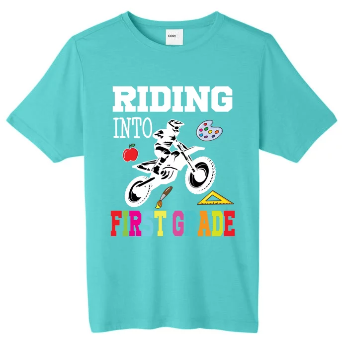 Riding Into 1st Grade Back To School Gift ChromaSoft Performance T-Shirt