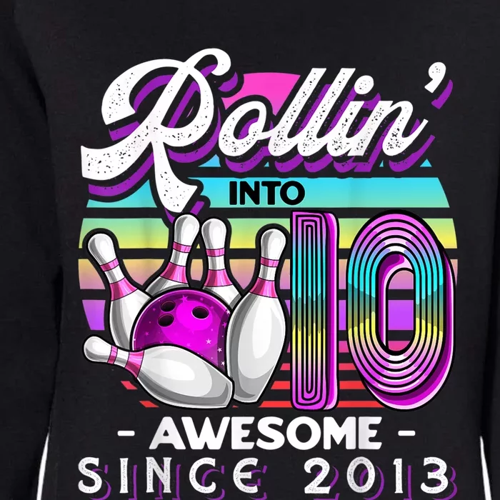 Rollin' into 10 Awesome 2013 Retro Bowling 10th Birthday Womens California Wash Sweatshirt