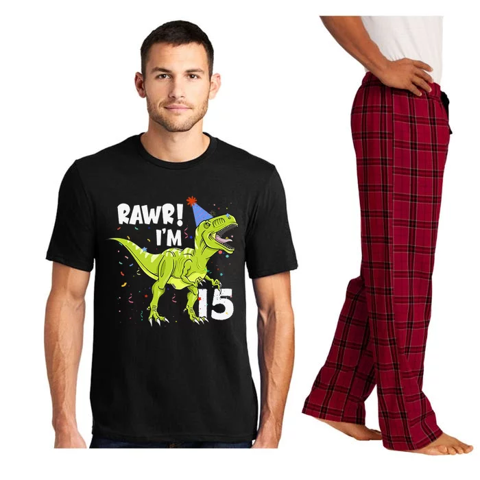 Rawr I'm 15 Birthday T Rex Dinosaur Party Gift For Pajama Set