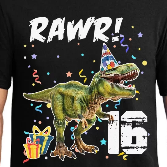 Rawr I'm 16 Birthday T Rex Dinosaur Party Gift For Pajama Set